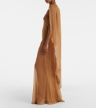The Sei Caped silk satin gown