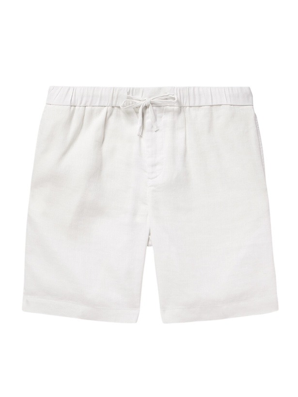 Photo: Frescobol Carioca - Felipe Straight-Leg Linen and Cotton-Blend Drawstring Shorts - White