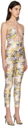 Versace Jeans Couture White & Yellow Printed Jumpsuit