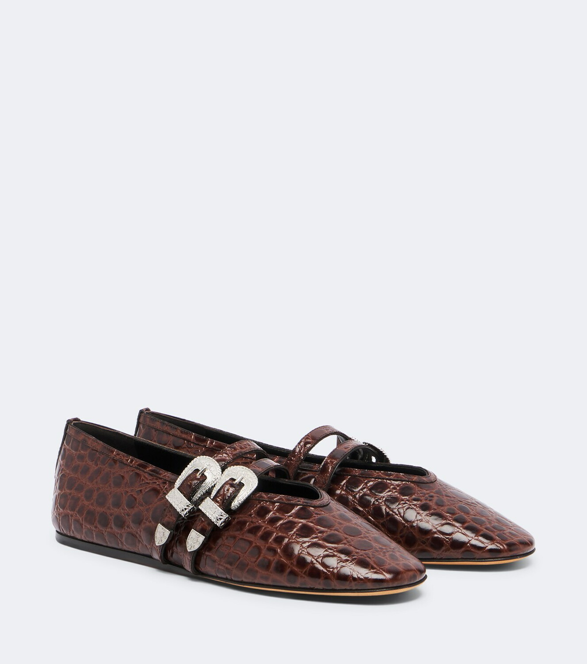 Le Monde Béryl Claudia croc-effect leather ballet flats