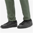 Fred Perry Men's B721 Leather Sneakers in Black/Gunmetal
