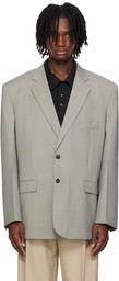RECTO Gray Oversize Single Breasted Blazer
