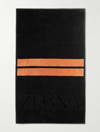 Zegna - Logo-Jacquard Colour-Block Cotton-Terry Beach Towel