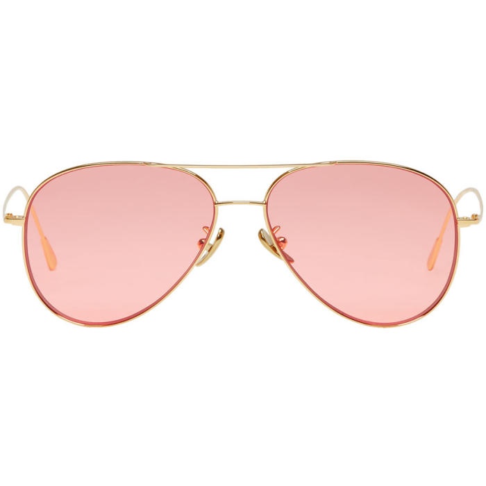 Photo: Cutler And Gross Gold and Pink Aviator Sunglasses