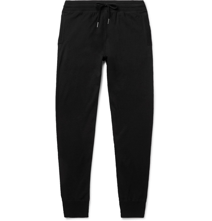 Photo: TOM FORD - Slim-Fit Tapered Cotton, Silk and Cashmere-Blend Sweatpants - Black