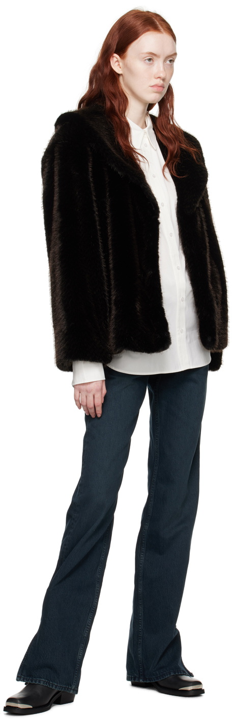 ANINE BING Black Hilary Faux Fur Jacket ANINE BING