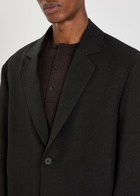 Studio Nicholson Denison Linen and Wool-blend Blazer Black