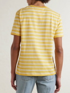 Valentino Garavani - Striped Printed Cotton-Jersey T-Shirt - Yellow