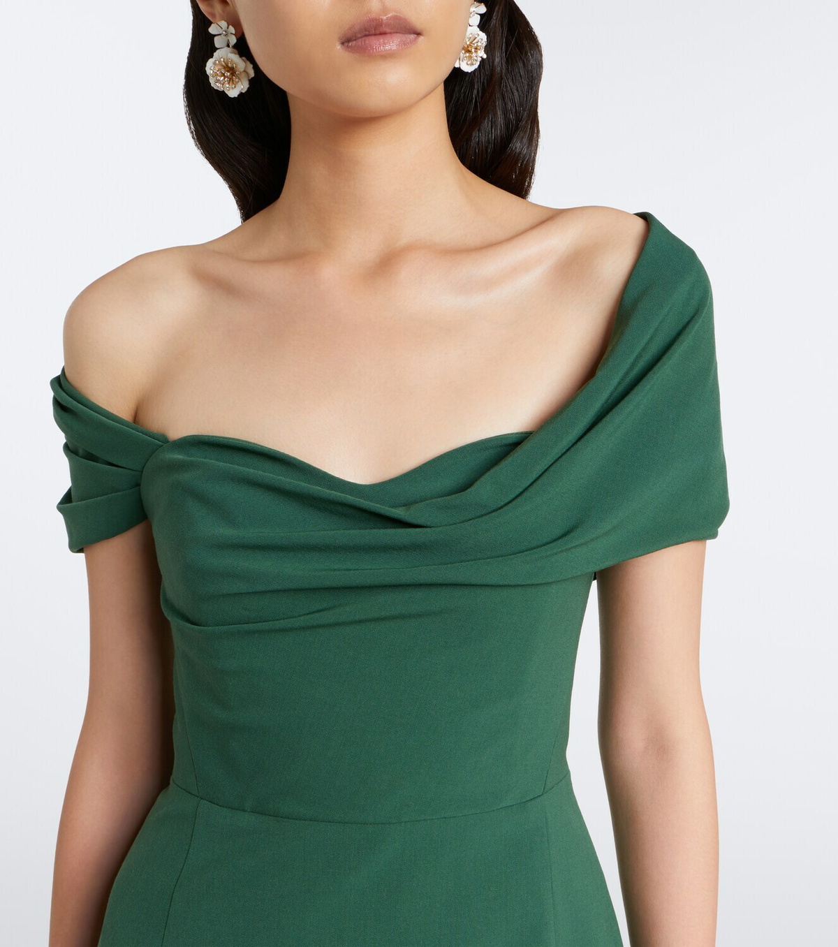 Carolina Herrera Off-shoulder wool-blend cocktail dress