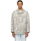 Marcelo Burlon County of Milan Beige and White Safari Camouflage Jacket
