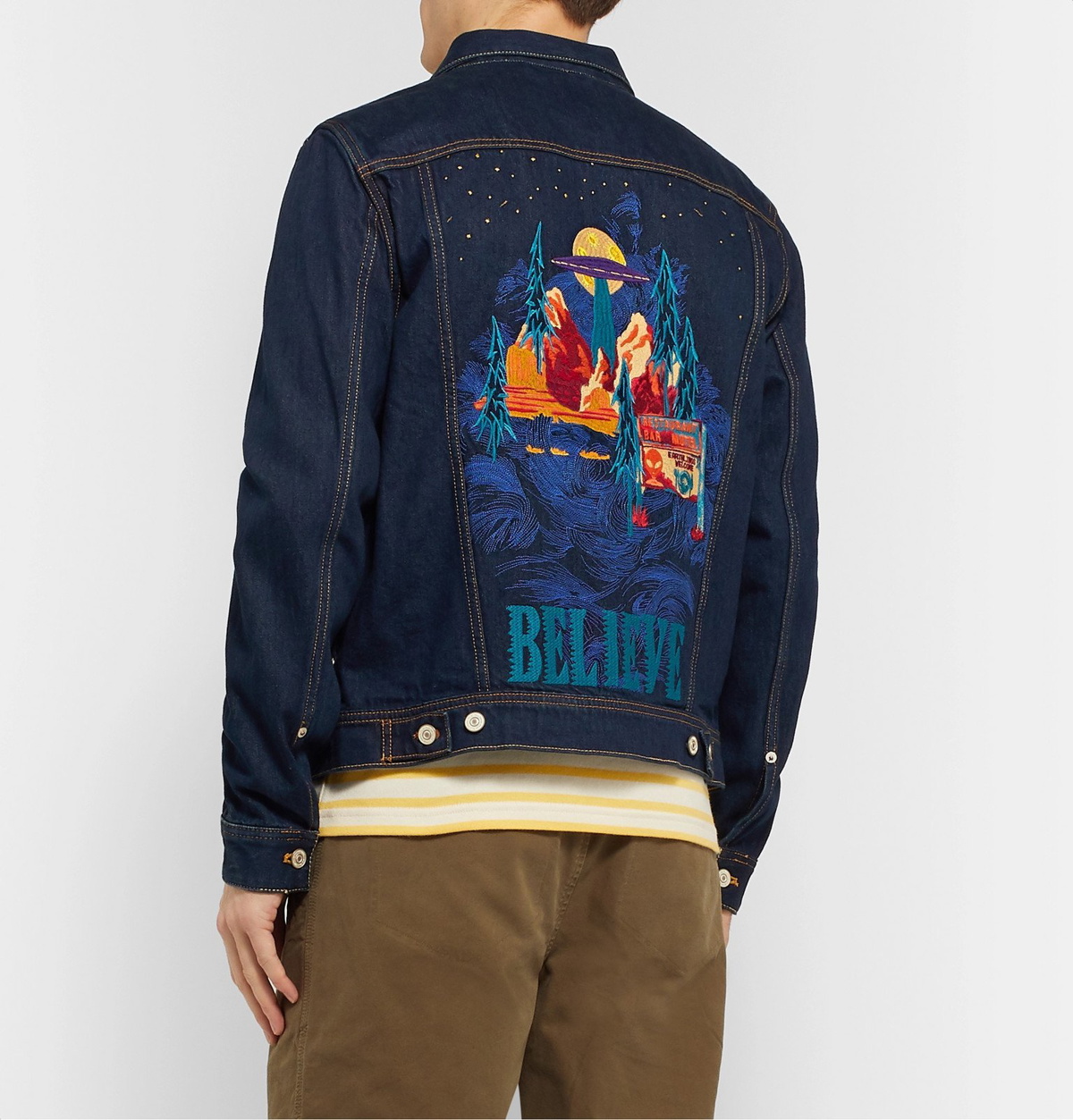 PS Paul Smith   Embroidered Denim Jacket   Blue PS by Paul Smith