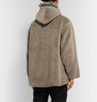 Fear of God - Oversized Faux Fur-Trimmed Fleece Hoodie - Brown