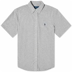Polo Ralph Lauren Men's Short Sleeve Button Down Pique Shirt in Andover Heather