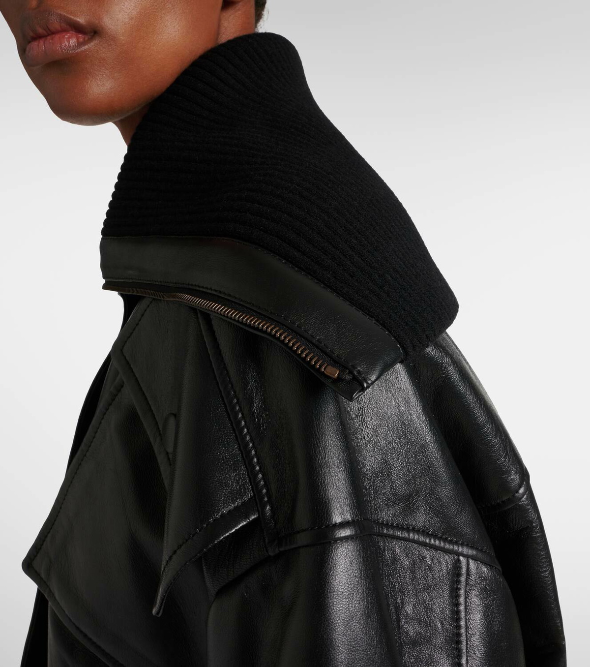 Chloé Cropped leather bomber jacket Chloe