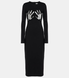 Area Patch-appliqué jersey midi dress