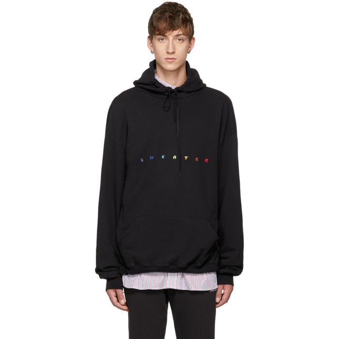 Vetements Black Oversized Sweater Hoodie 