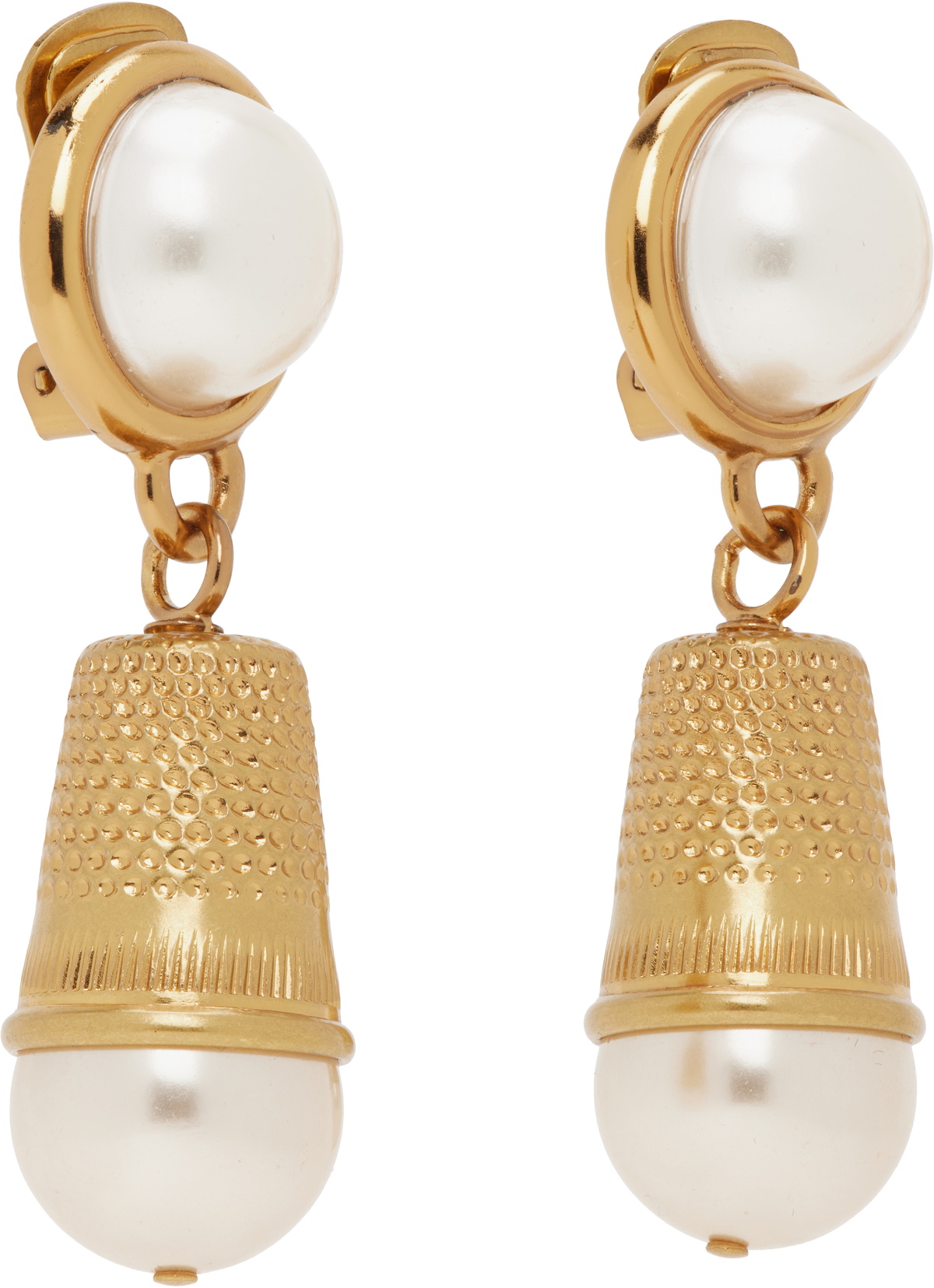 Moschino Gold Clip-On Earrings