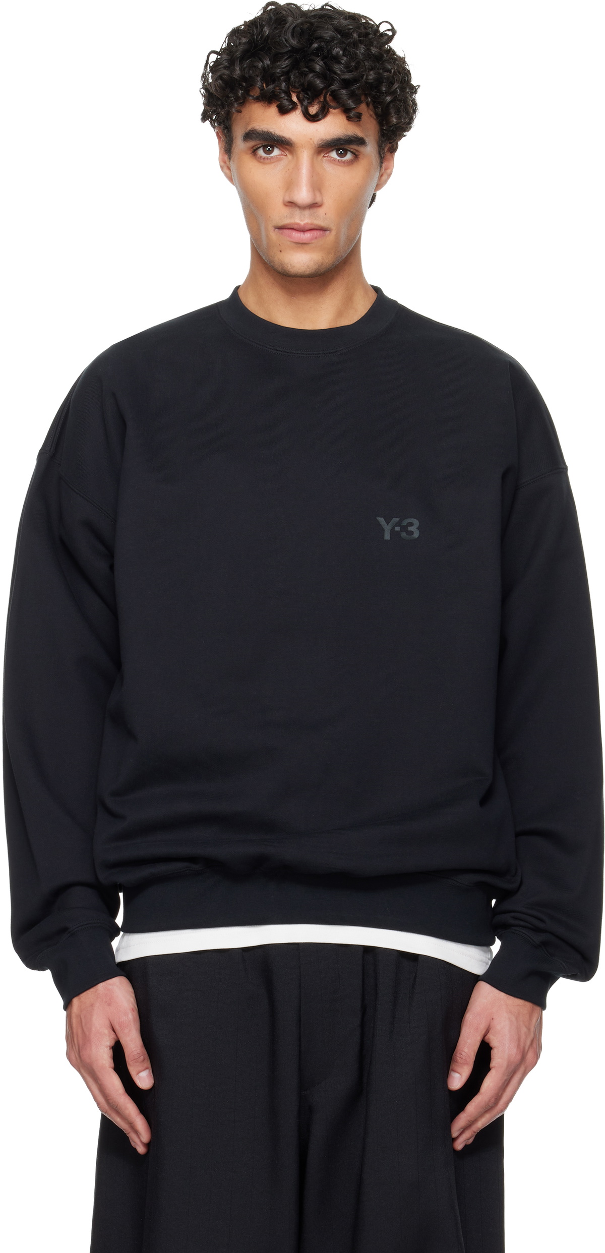 Y-3 Black Brushed Terry Crew Sweatshirt