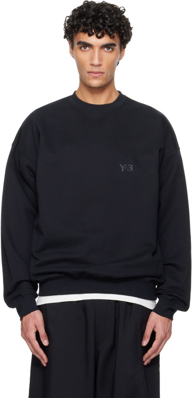 Photo: Y-3 Black Brushed Terry Crew Sweatshirt