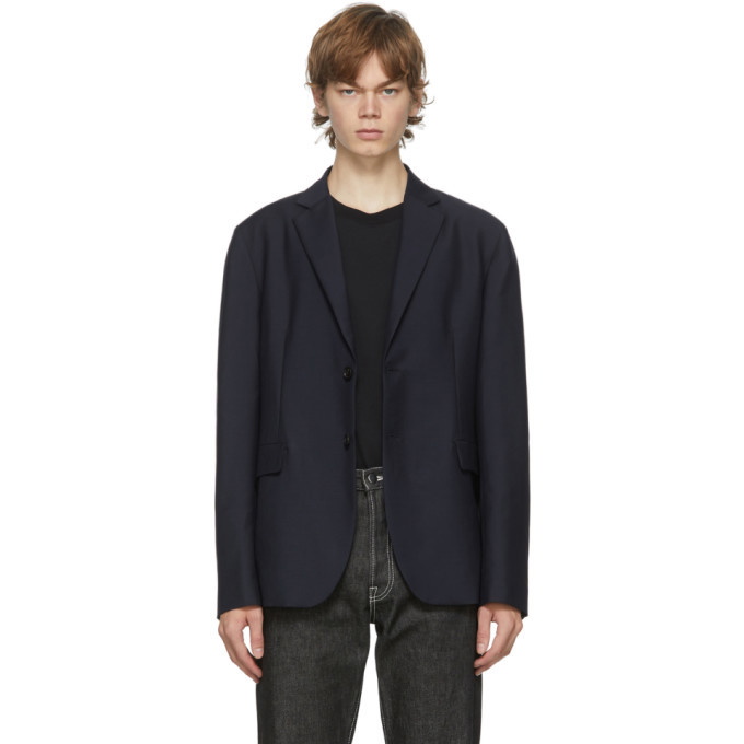 Photo: Acne Studios Navy Wool Mohair Suit Blazer