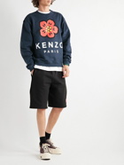 KENZO - Logo-Print Cotton-Blend Jersey Sweatshirt - Blue