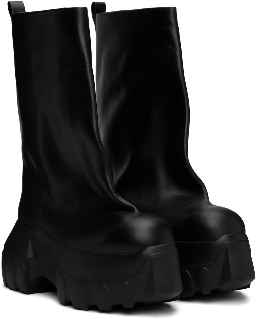 Rick Owens Black Porterville Flared Mega Tractor Boots Rick