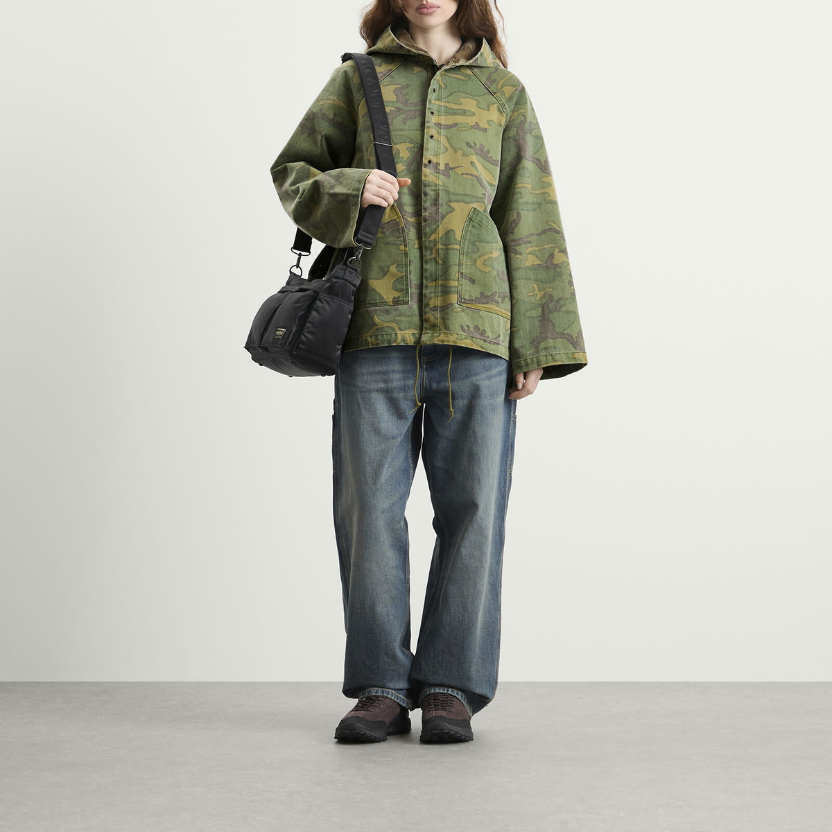 Needles Women's Reversible Hooded Coat in Camo