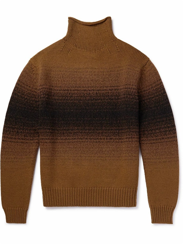 Photo: Zegna - Dégradé Wool Rollneck Sweater - Brown