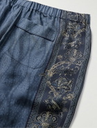Etro - Slim-Fit Straight-Leg Printed Silk-Twill Trousers - Blue