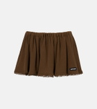 Miu Miu Lace-trimmed pointelle cotton miniskirt