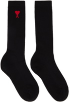AMI Paris Black Ami de Cœur Socks