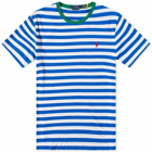 Polo Ralph Lauren Men's Stripe Custom Fit T-Shirt in Pacific Royal/White