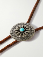 Nudie Jeans - Nisse Leather, Silver-Tone and Turquoise Bolo Tie