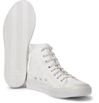 Saint Laurent - Bedford Distressed Leather High-Top Sneakers - Men - White