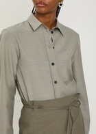 Calvin Klein Sophie Wool and Silk-blend Shirt Grey