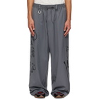 Y-3 Gray Chito Edition Graphic Wide Wool Trousers