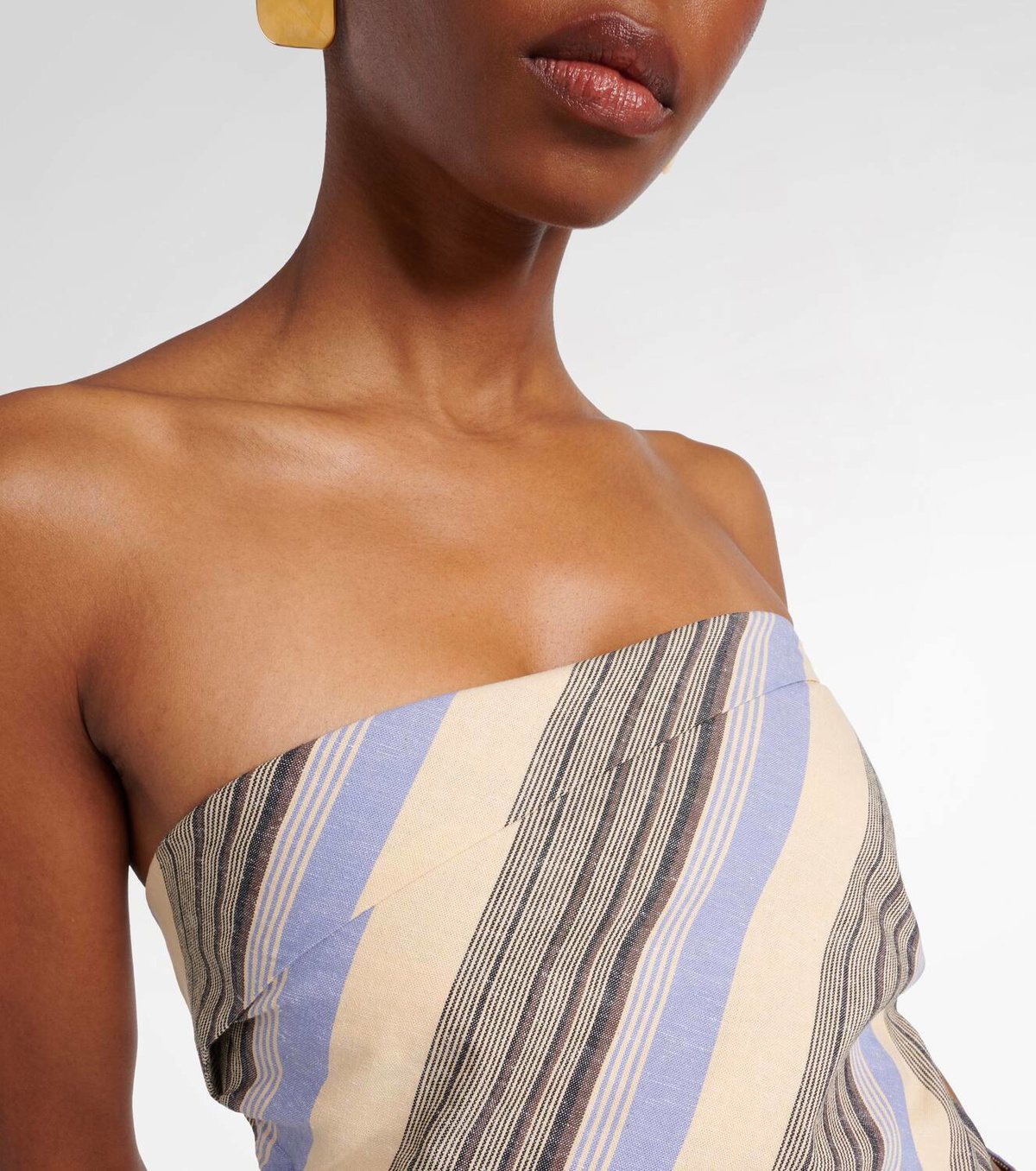 Faithfull Antibes striped cotton and linen top