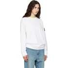 Stone Island White 6100057 Heavy Organic Cotton Jersey Sweatshirt