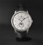 Girard-Perregaux - 1966 Full Calendar Automatic 40mm Stainless Steel and Alligator Watch - Silver