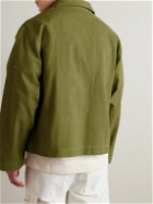 Story Mfg. - Embroidered Organic Cotton-Canvas Overshirt - Green