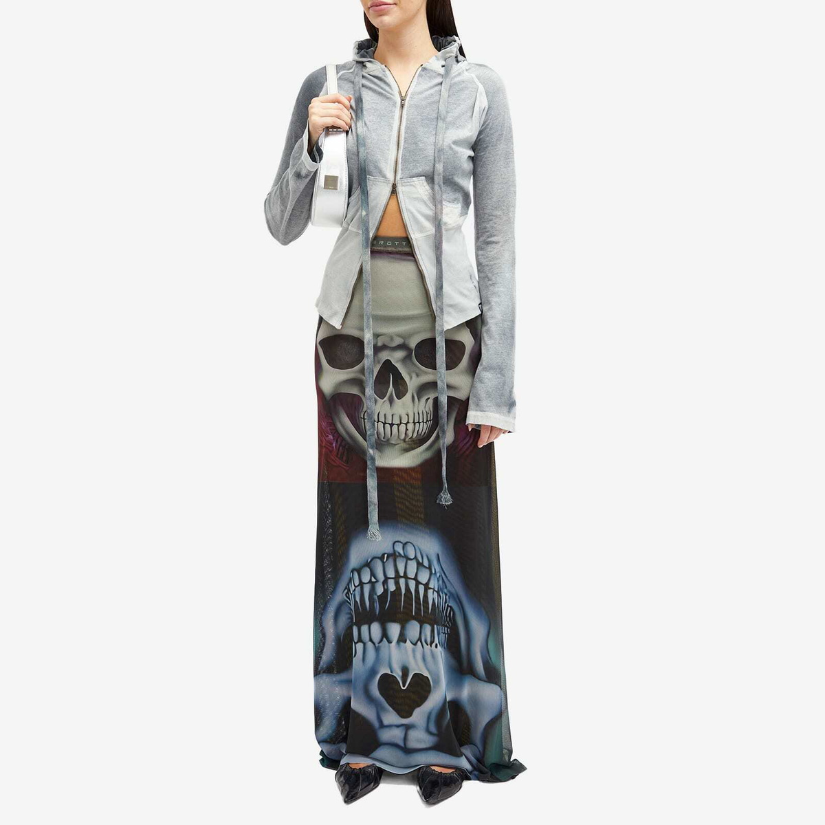 Ottolinger Women's Mesh Maxi Skirt in Skull Print Ottolinger