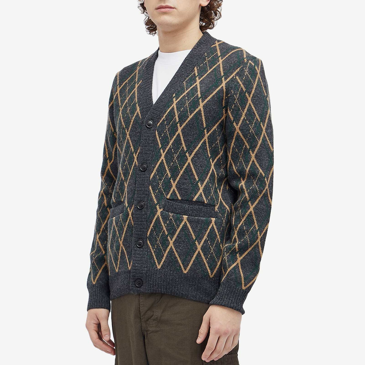 Barbour Men's Ferguson Knitted Cardigan in Black Marl
