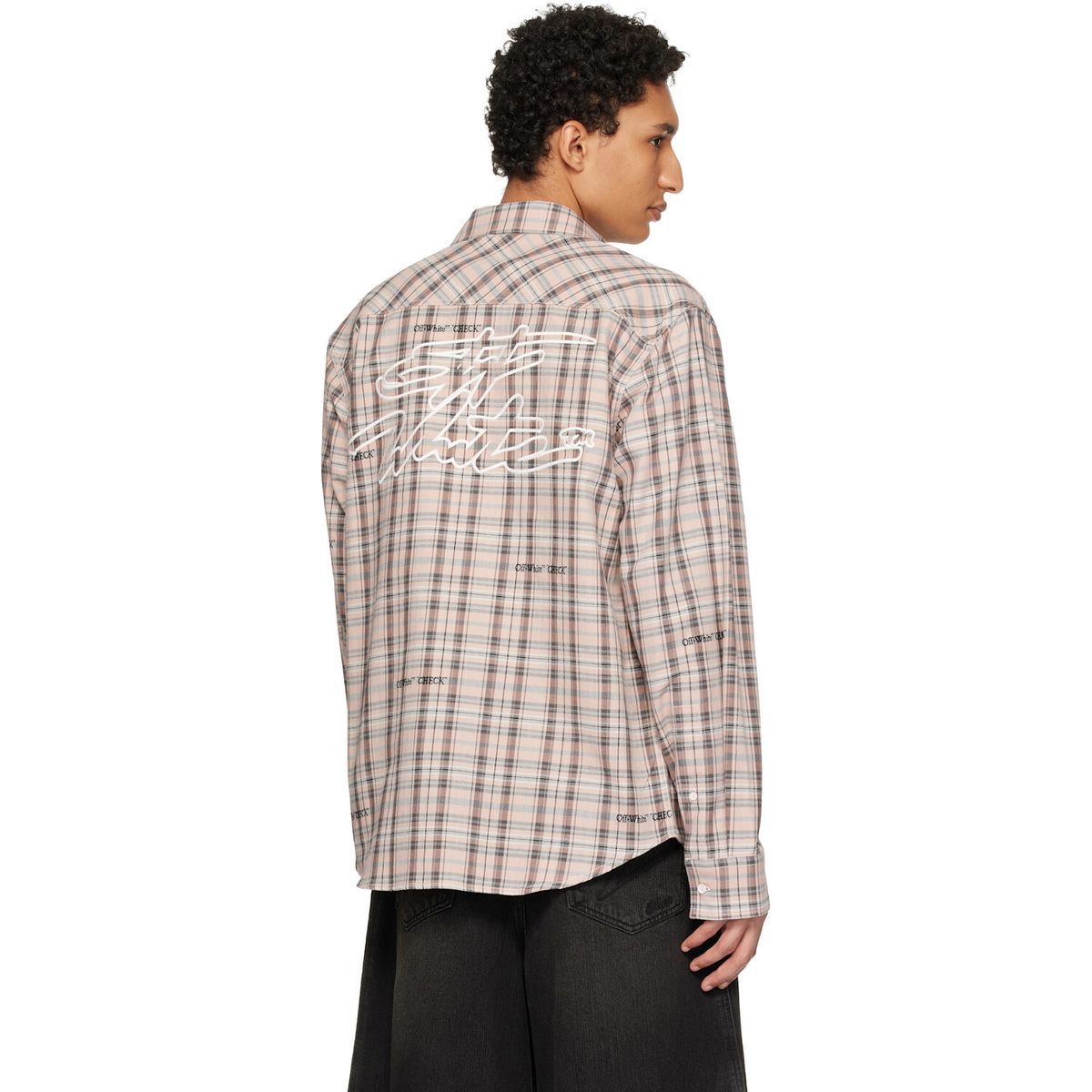 Off-White Pink Flannel Regular Shirt