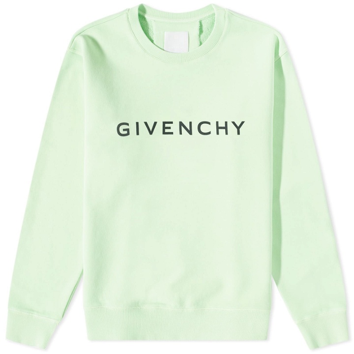 Photo: Givenchy Men's Logo Crew Sweat in Mint Green