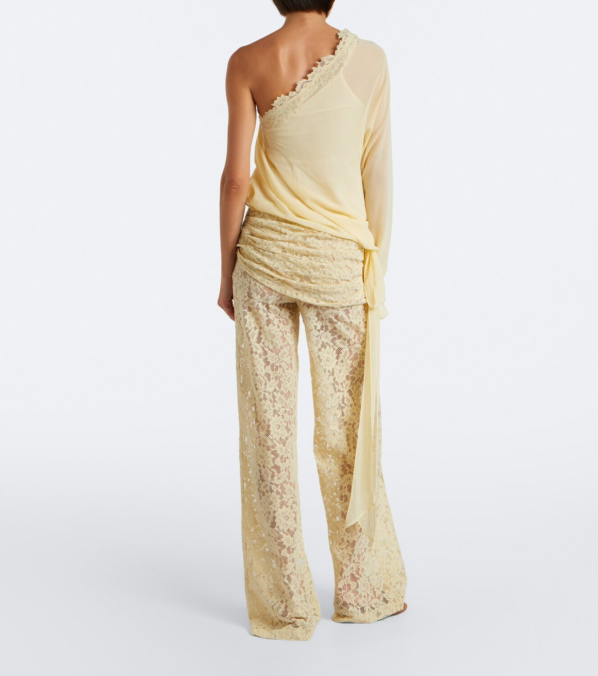 De La Vali Rocio cotton-blend lace wide-leg pants