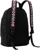 Hugo Black Logo-Print Branded Handles Backpack