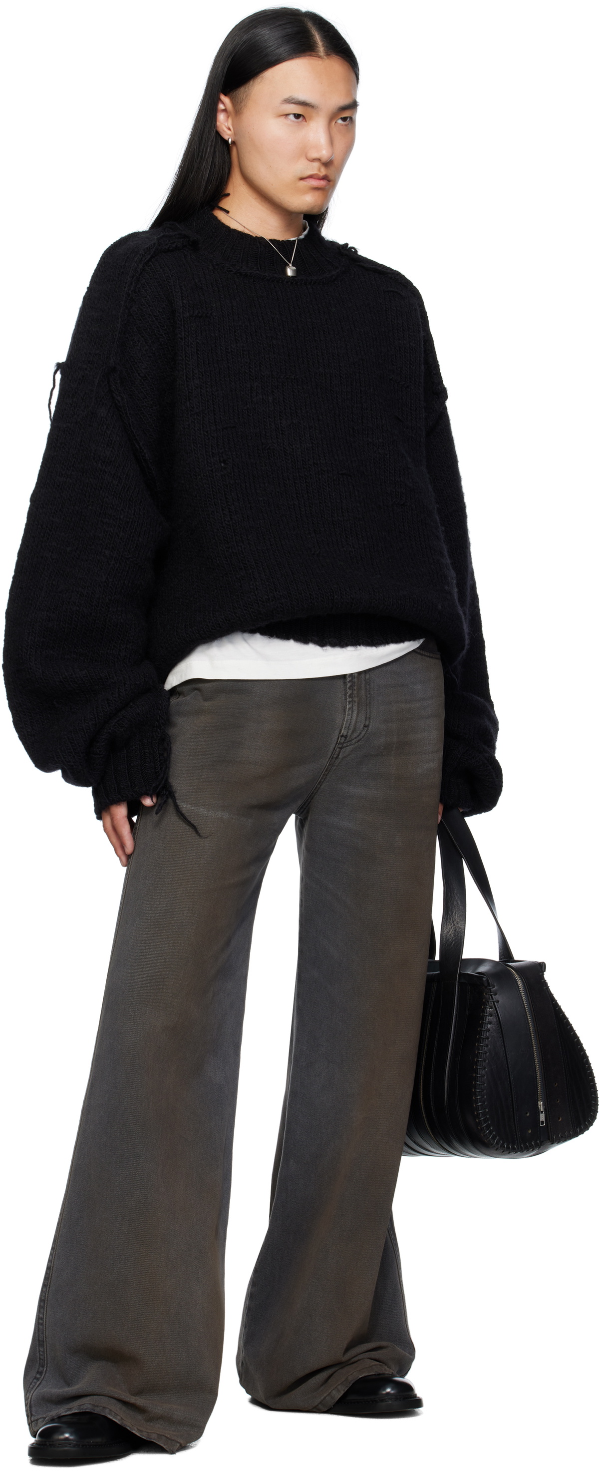 LU'U DAN Black Kingpin Knit Sweater