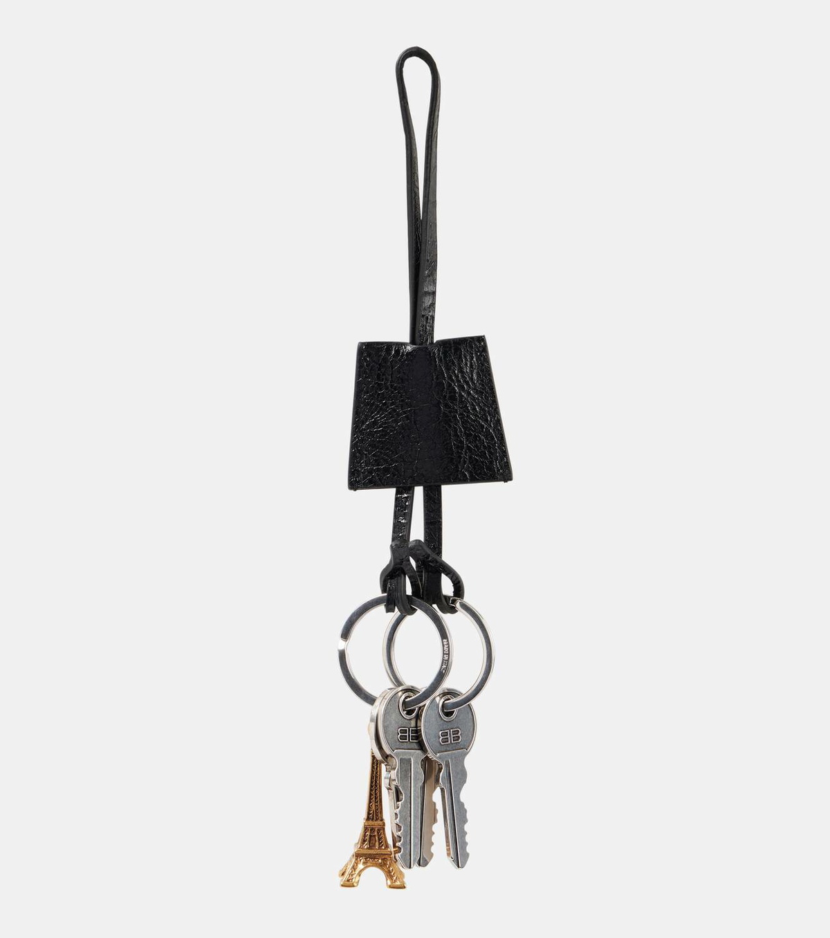 Balenciaga Le City Charm Eiffel leather keychain