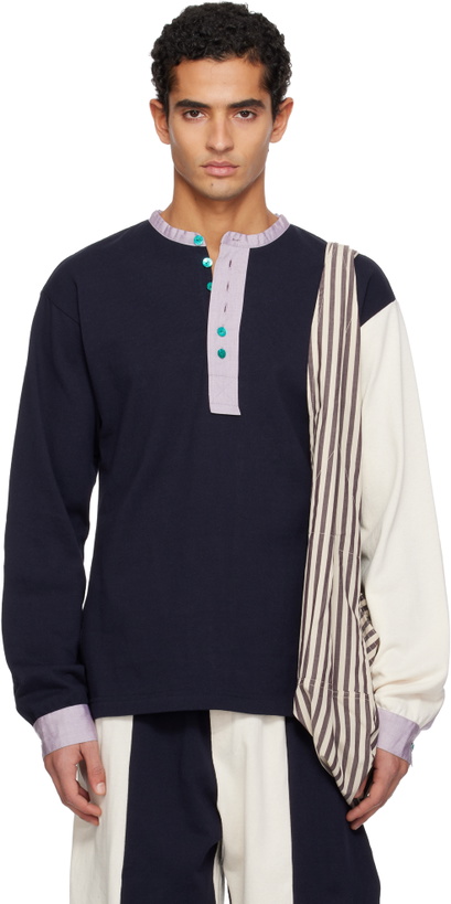 Photo: SC103 SSENSE Exclusive Navy & Off-White Guardian Henley