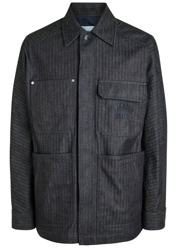 Photo: Givenchy Logo-embroidered Denim Jacket Dark Blue